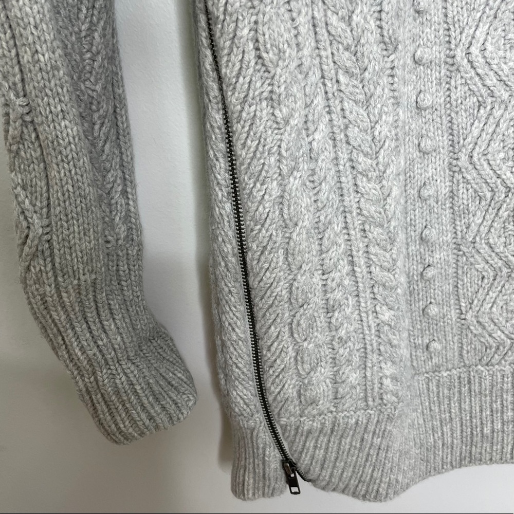Jcrew Wool Side Zip Cable Knit Sweater - Picture 7 of 8